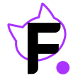 Logo de Feldrise avec un F devant une tête de chat
